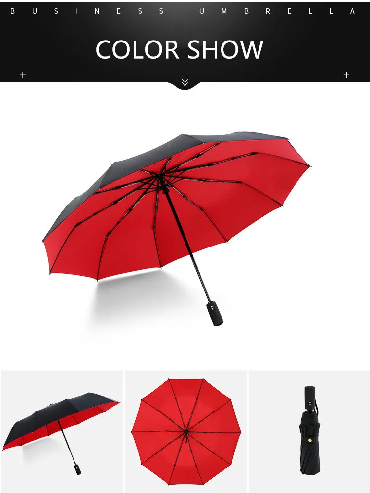 Parapluie pliant automatique résistant au vent femme homme dix os voiture luxe grande entreprise parapluies hommes pluie femmes cadeau Parasol