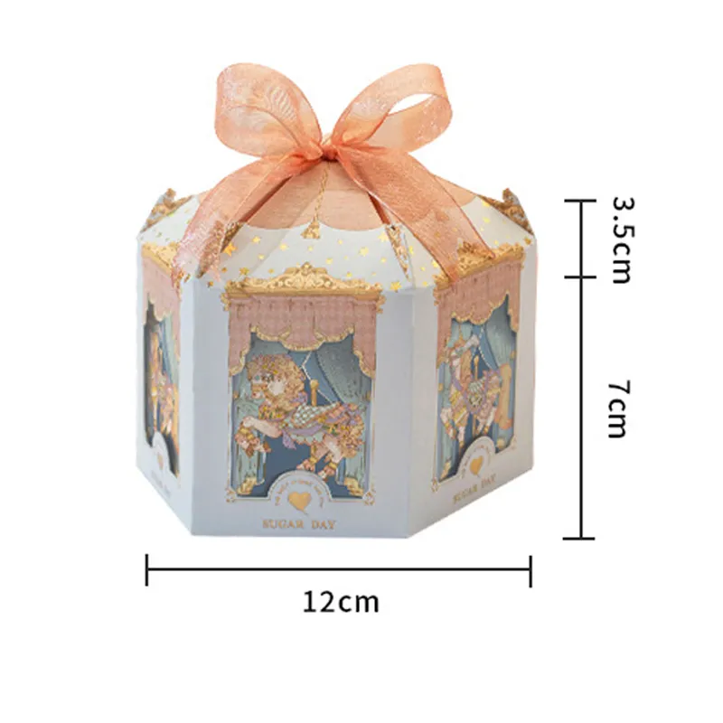 Carrousel papier boîte-cadeau avec ruban faveurs de mariage et cadeaux fête bébé douche boîte à bonbons décorations de fête d'anniversaire présent cadeau 9484668