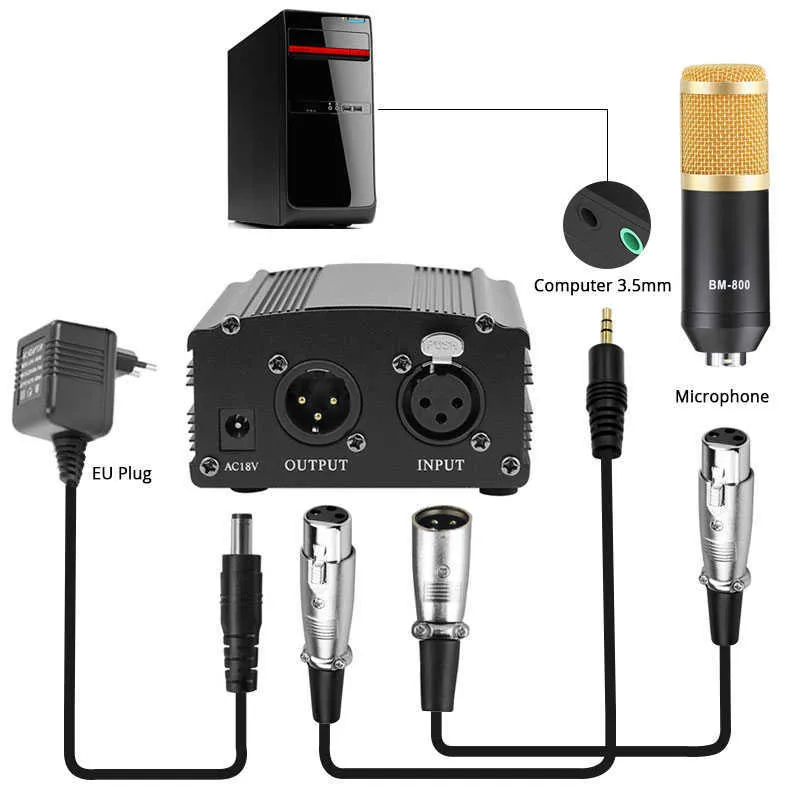 Kit de microphone à condensateur professionnel BM 800 Studio enregistrement vocal microphone karaoké avec support de micro de carte son pour ordinateur PC 217772798