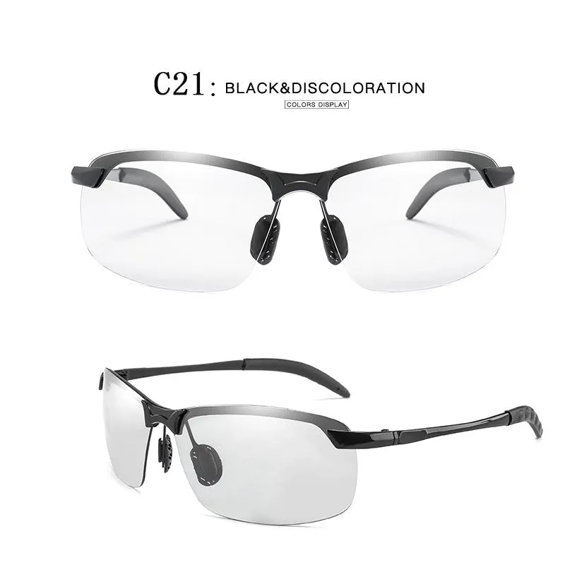 Sürüş polaroid güneş gözlükleri metal çerçeve spor güneş gözlüğü erkekler polarize vintage sürücü retro gözlük