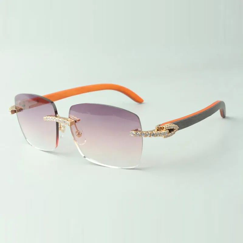 Direct S Бесконечные алмазные солнцезащитные очки 3524025 с оранжевыми деревянными храмами дизайнерские очки. Размер 18-135 мм215E