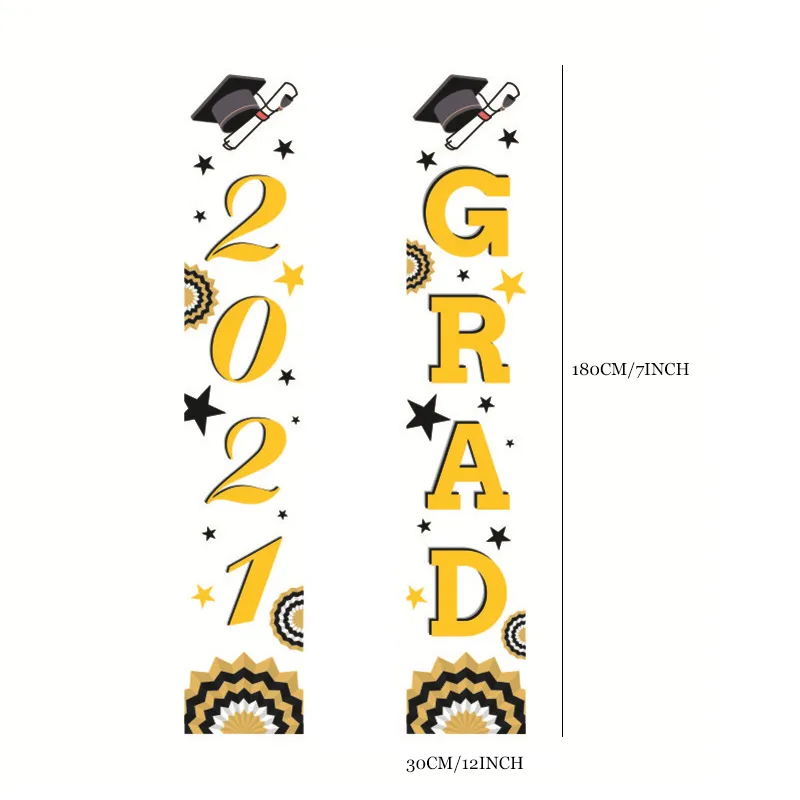 2021 Graduation Couplet Banners Party Hanging Flags Porch Sign Outdoor Indoor Home Frad Door Wall Graduation Party Decoration 2101714423