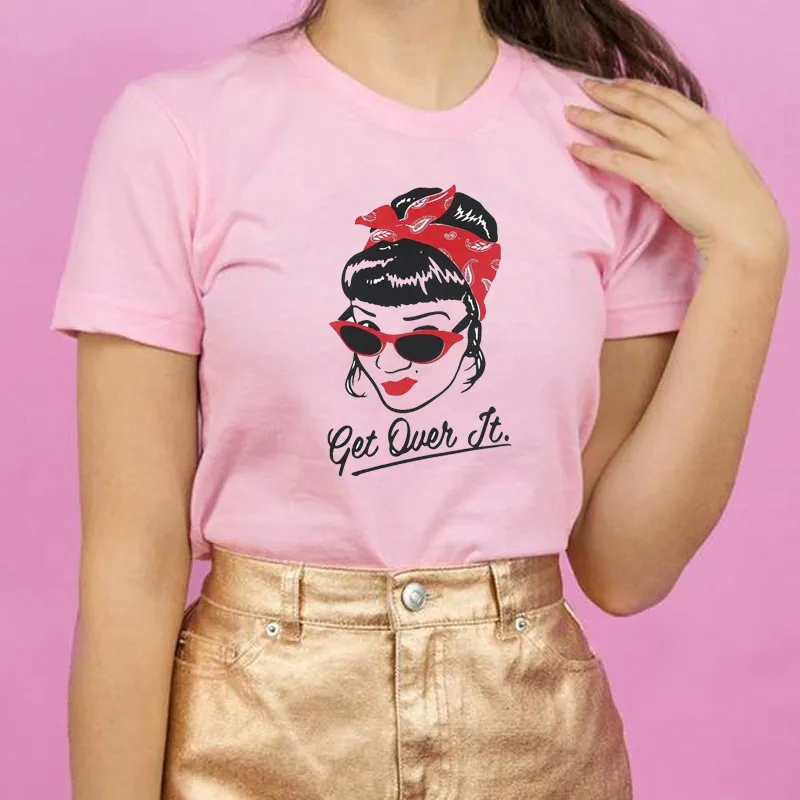 Serin Kız Grafik Tee Sokak Tarzı Rahat Komik Harajuku Hipster Kadın T-shirt Punk Kawaii Estetik Kore Tops 210518