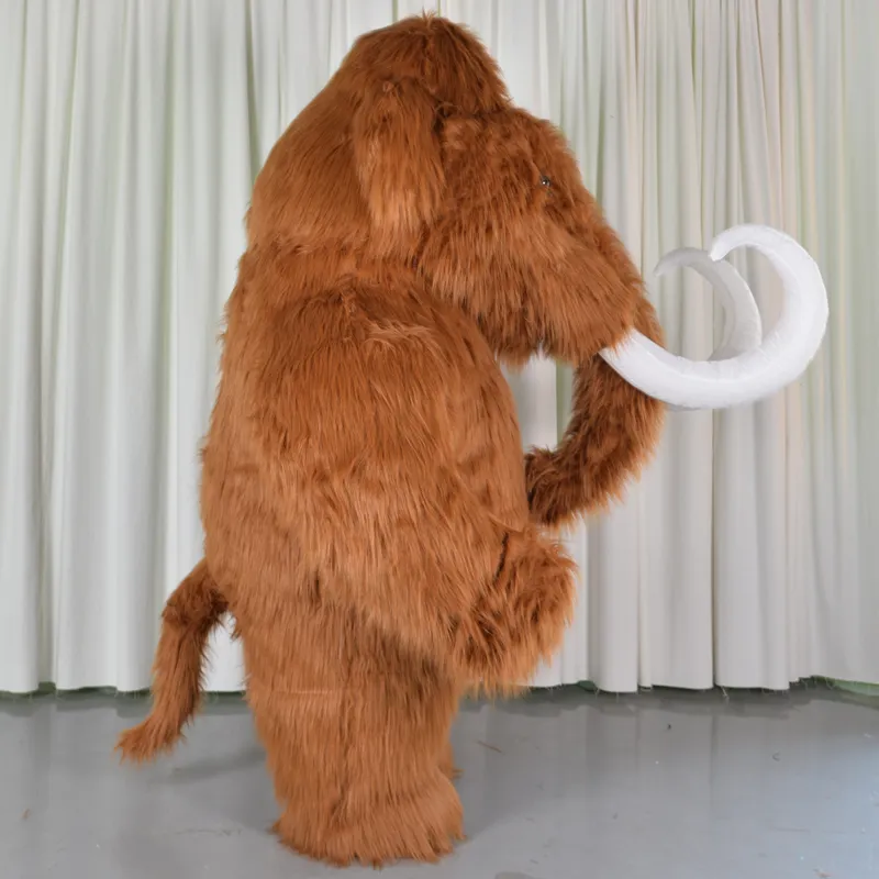 Costumi della mascotte Peluche Mammut Costume gonfiabile della mascotte Fursuit Mammuthus primigenius Promozione Halloween Party Vestito peloso Animale adulto