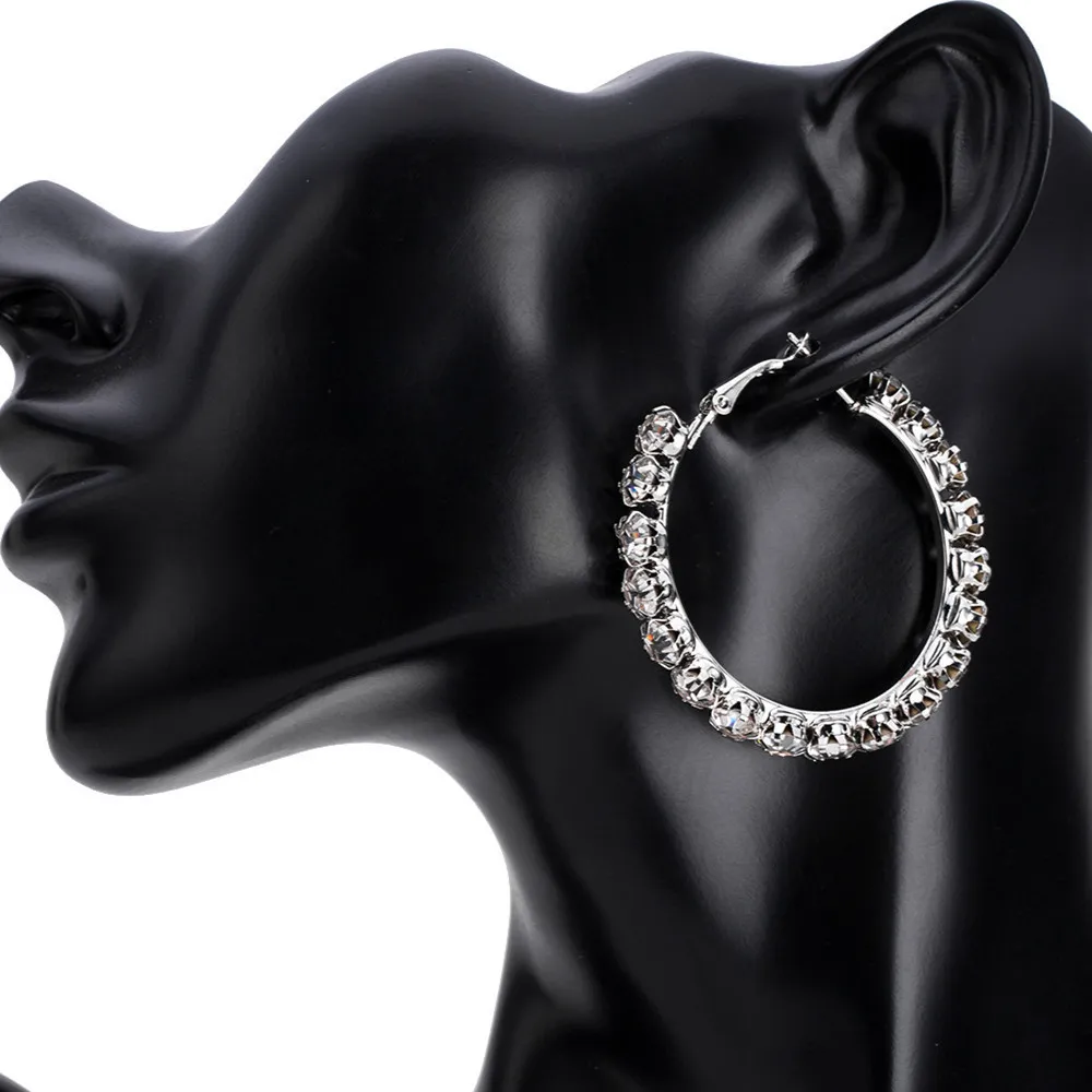 Esagerato Big Brand Ring Diamond Claw Orecchini a catena da donna in varie dimensioni