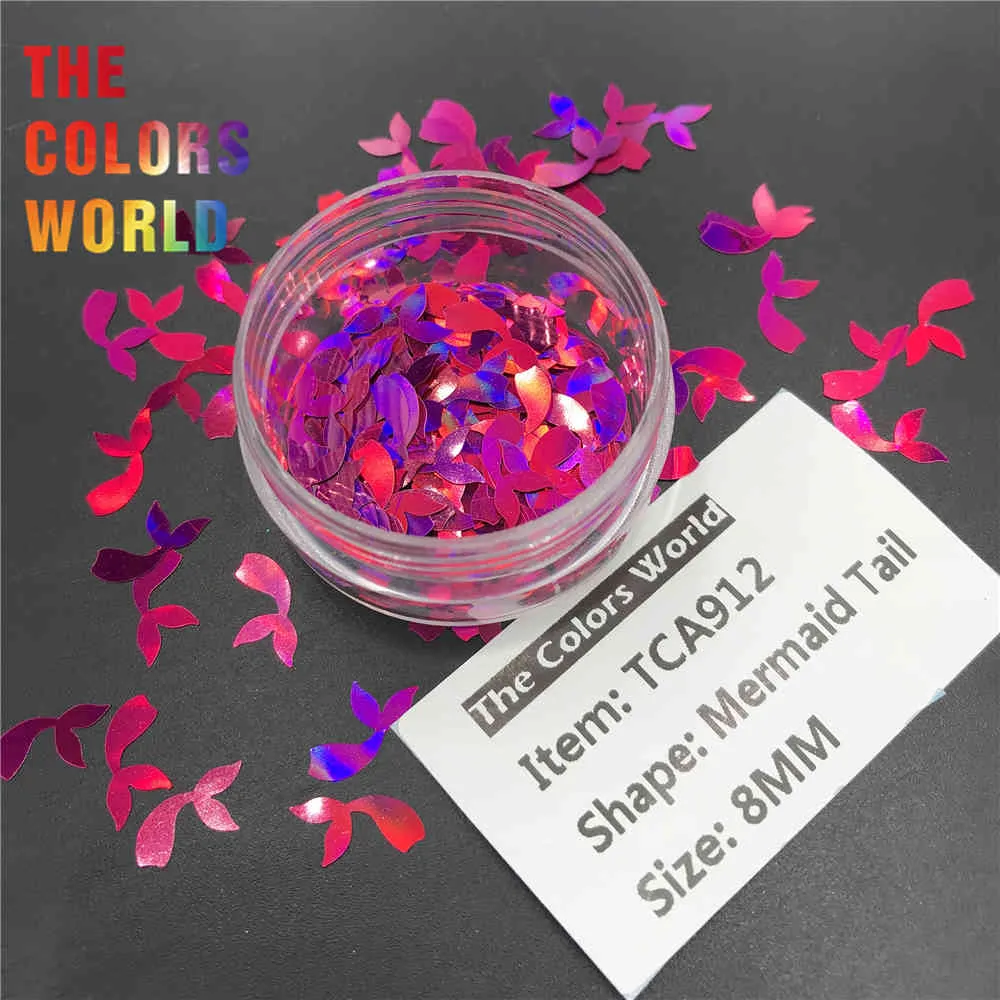 TCT-431 Mermaid Tail 8mm Glitter Nail Art Decoration Resin Handwork Tumbler Crafts DIY Tillbehör Festival Party leverantör