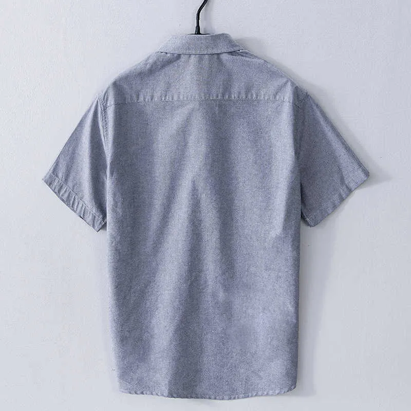 100% Baumwolle Sommer Kurzarmhemden für Männer Mode Tops Männlich Casual Umlegekragen Übergroße 4XL Weiße Kleidung 210601