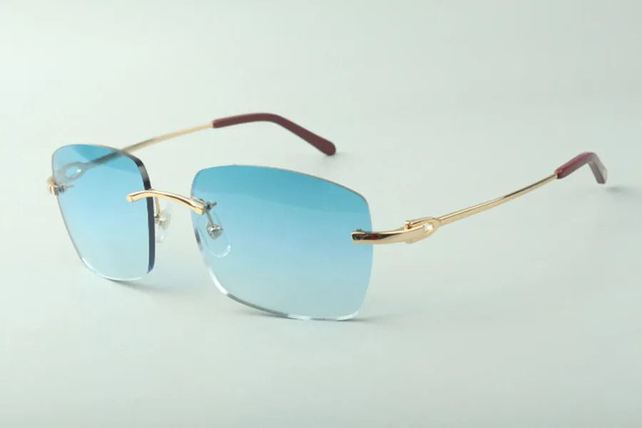全体の3524025メタルリムレスサングラス装飾メガネの男性Sファッションサングラスユニセックスデザインクラシックゴールドフレーム262W