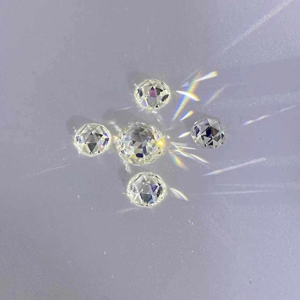 Pietre preziose di diamante sintetico Moissanite D VVS con taglio a rosa piatta da 5 mm in vendita H1015