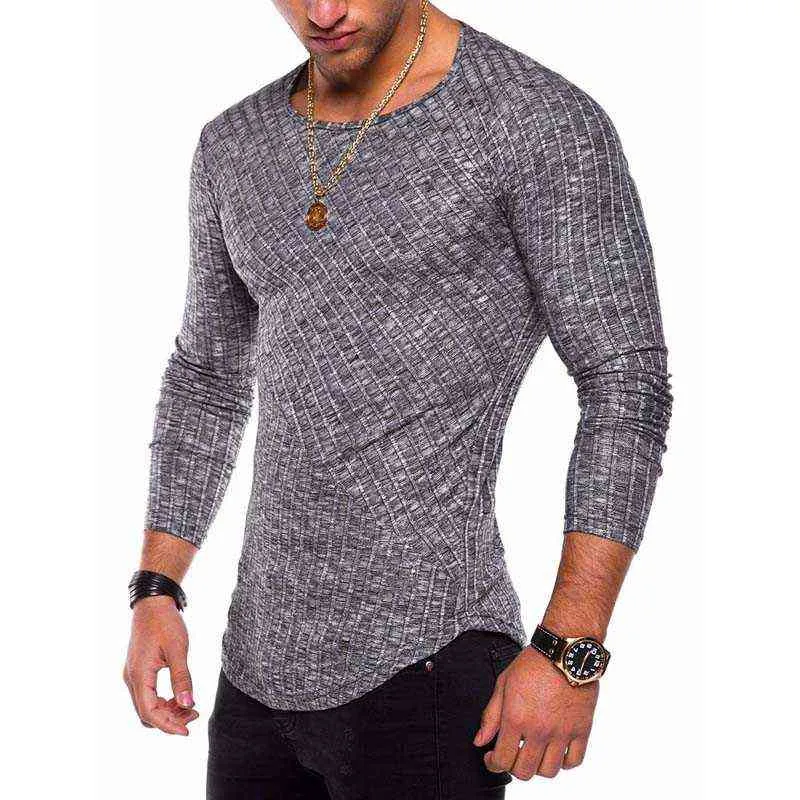 Plus Size S-4XL Slim Fit Maglione Uomo Primavera Autunno Sottile O-Collo Pullover lavorato a maglia Uomo Casual Solid Mens Maglioni Pull Homme 211221