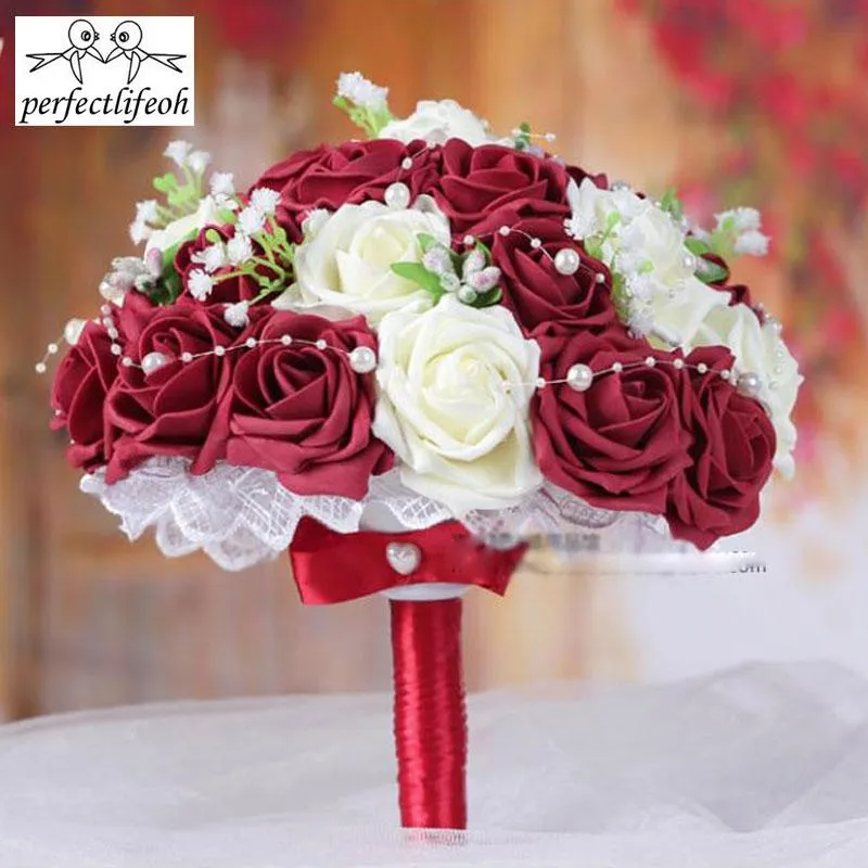 زهور الزفاف المثالية ليلاتشششات وصيفات الورد الورد باقات الزفاف الاصطناعية يدويا 252x