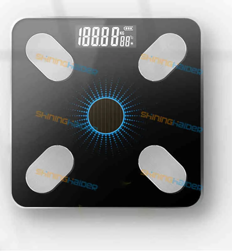 Balance électronique intelligente Bluetooth pour la santé humaine, charge d'énergie légère, mesure du poids, balance de graisse corporelle, H1229