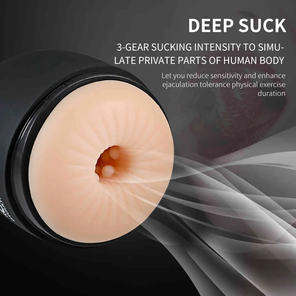 Yutong Onani för män Naturaffär Leksaker Automatisk Sugande Man Cup Oral Sug Blowjob Real Vagina Vibrator