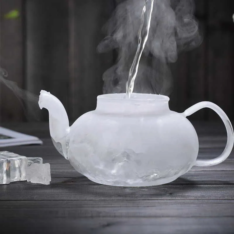 Heat Resistant Glass Flower Tea Pot infuser Bottle for Cold Lemon Leaf Herbal pot Coffee infusor de te 210724