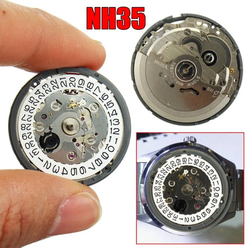 Hela automatisk mekanisk rörelse med hög noggrannhet för armbandsurlindning NH35 NH36 Watch Day Date Set Reparationsverktyg Kits2431