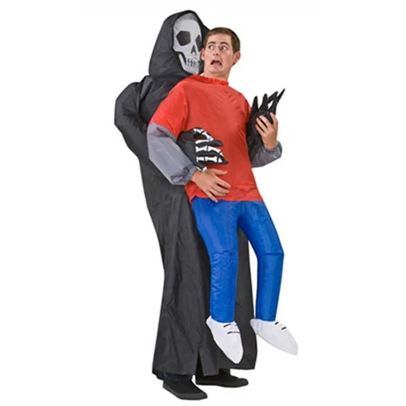 Uppblåsbara Ghost Costumes Halloween Devil Cosplay Suit Vuxen Kid Festival Party Leverans Blow Up Suits Holiday Carnival Garment Q0910