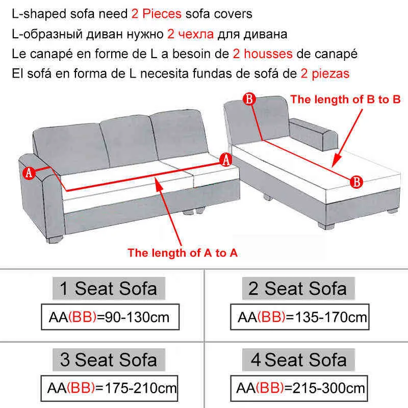 15 Färger Jacquard Fabric Sofa Skal för vardagsrum Mjuk soffa Stretch Slipcovers Big Elastic Protector 211116