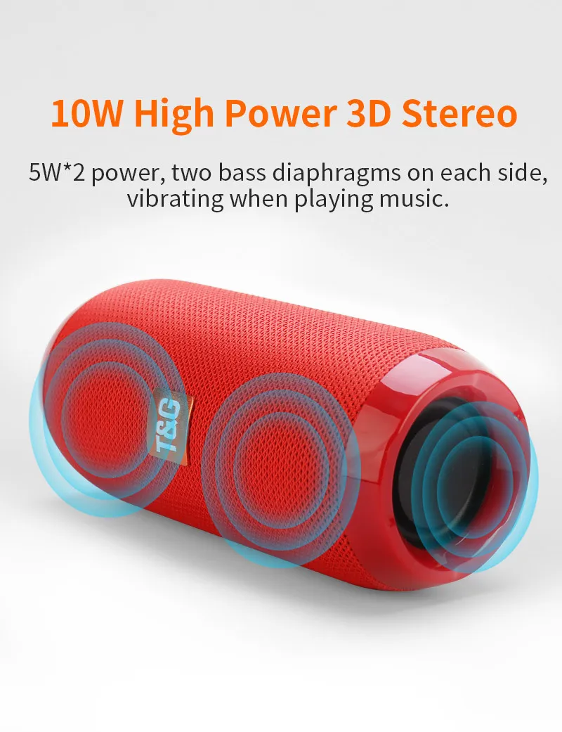 Outdoor Bluetooth-compatiple Portable Bass Stereo Wireless Column Computer Support FM Waterproof Speakers