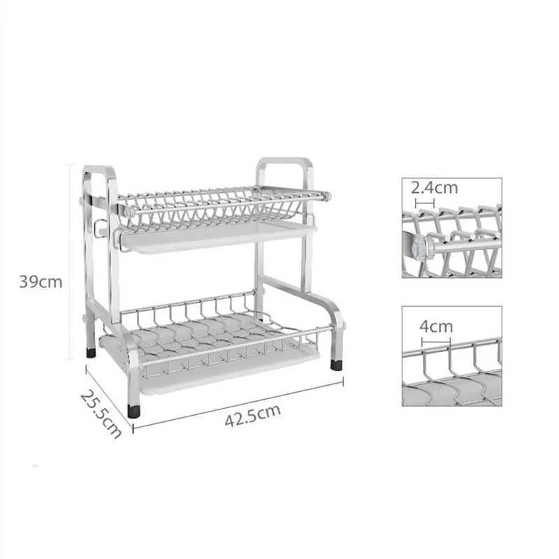 Kitchen Stainless Steel Shelf Bowl Dish Rack Kitchen Creative Shelf Wall Hanging 3 Layers Kitchen Shelves Cutlery Organizer X0716978423