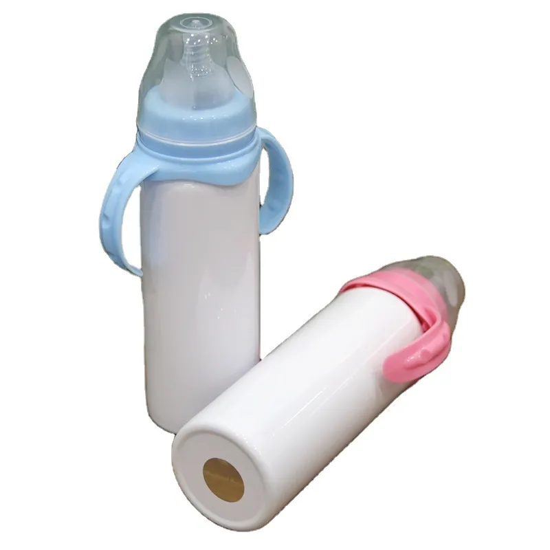 USA Local Warehouse Sublimation 8oz Baby Bottle with Lid Silicone Nipples Straws Blanks Stainless Steel Double Wall Insulated Kid279B
