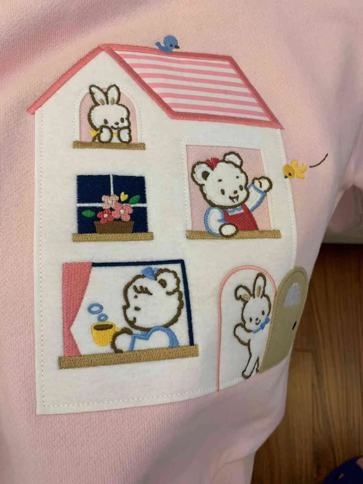 Vorverkauf 10,20 Schiff Kinder-Sweatshirt Herbst Süße Mädchen rosa Cartoon-Stickerei Lovely Top 211110