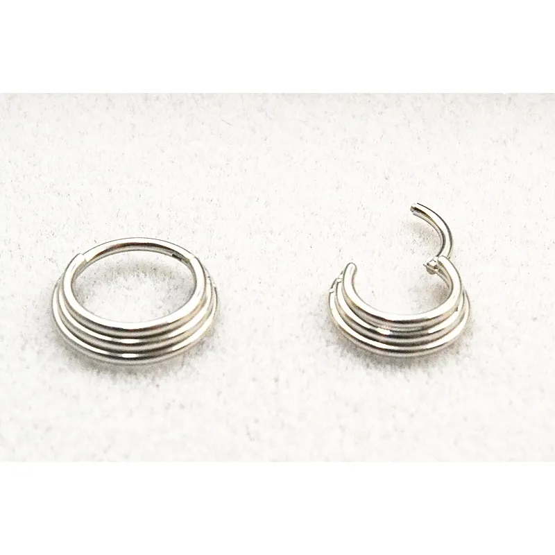 10st / mycket kirurgisk stål Twist gångjärnssegment Clicker Cartilage Nose Hoop Septum Ringar 16GX8 / 10mm