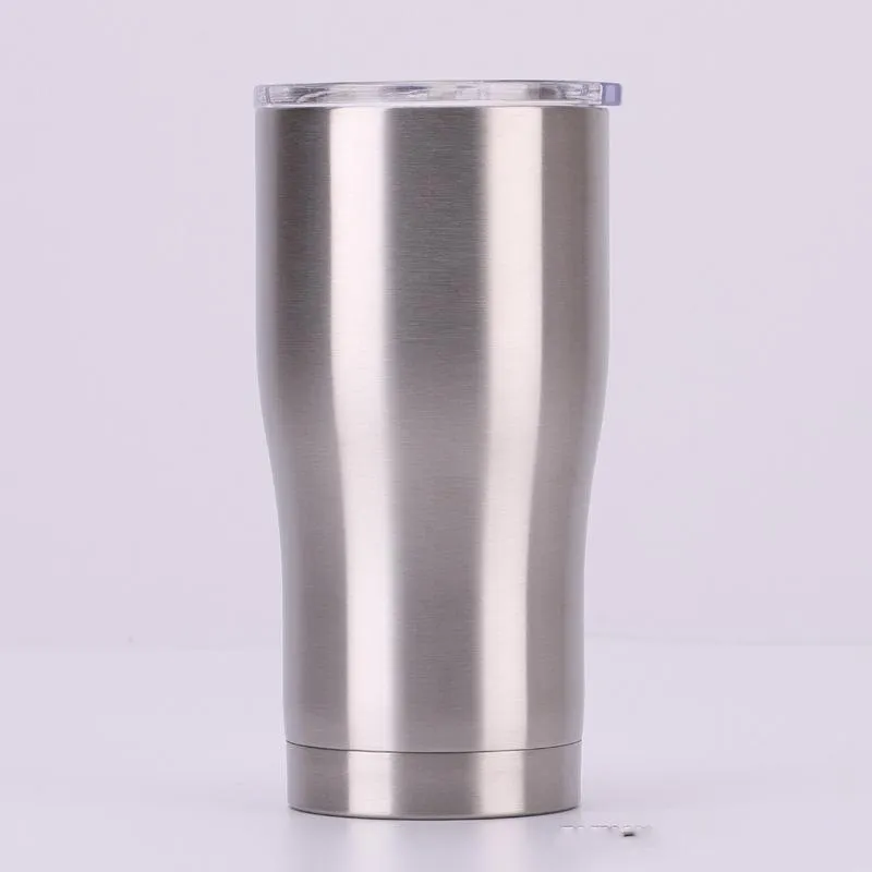 Curve Tumbler 12oz 20oz 30oz Burgende roestvrij stalen stalen dubbele wand vacuüm reismok sparkle holografische tuimelaar met lekkendichte deksel FY4649