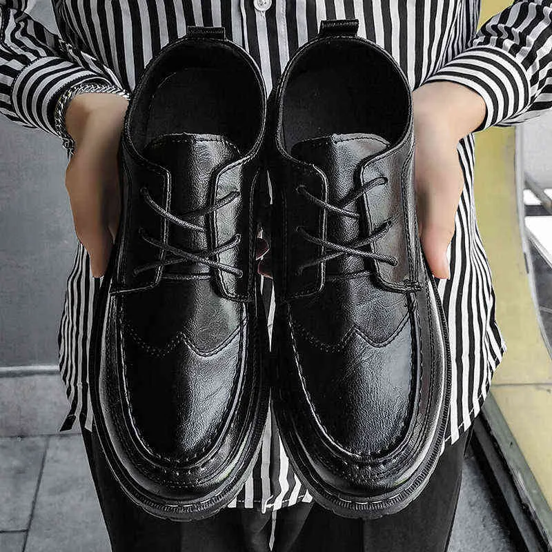 Sukienka Buty Yishen Men Black Walking Style dla biznesu Office Casual Leather Zapatos de Vestir para hombre 220223