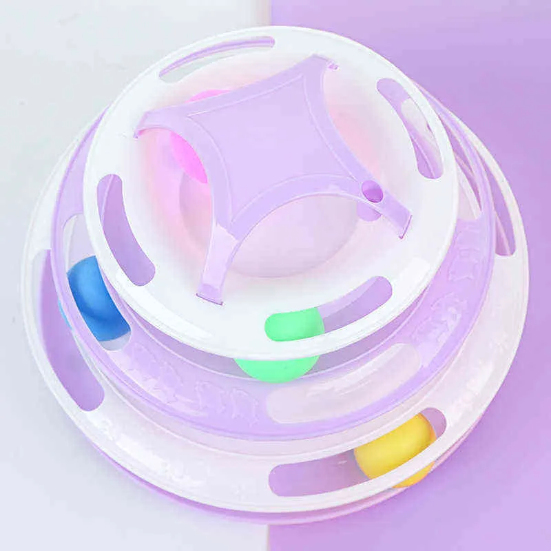 4 niveaux Pet Cat Toy Créativité Space Tower Tunnel Tracks Intelligence Ball Training Interactive Amusement Plate Produits pour animaux de compagnie 211122