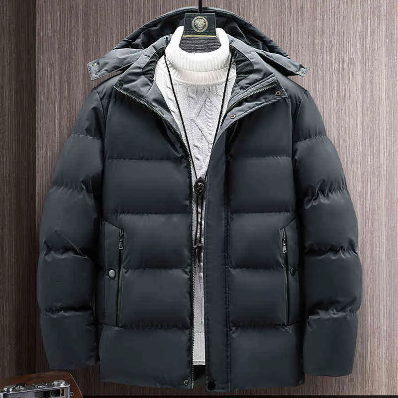 Hiver épais chaud Parka hommes capuche coupe-vent veste 6XL 7XL 8XL grande taille coton rembourré vestes bouffantes mâle Parkas thermiques 211214