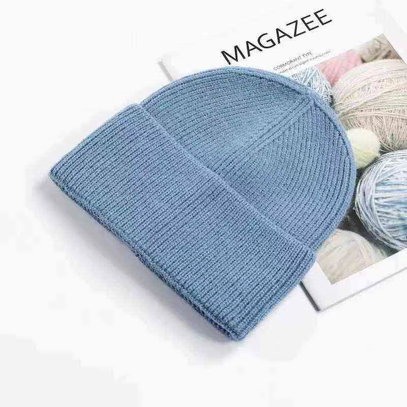 VISROVER solid color acrylic beanies winter hat for woman matched Autumn Warm skullies wholesale 211229