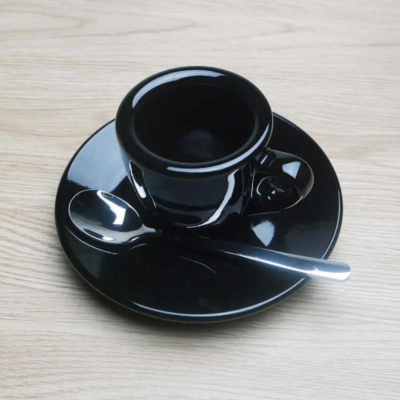 Nuova Point Professional Competition Level ESP Espresso S Glass 9mm Tjock Cafe Caffe Mug Coffee Cup Saucer Set 210907253q