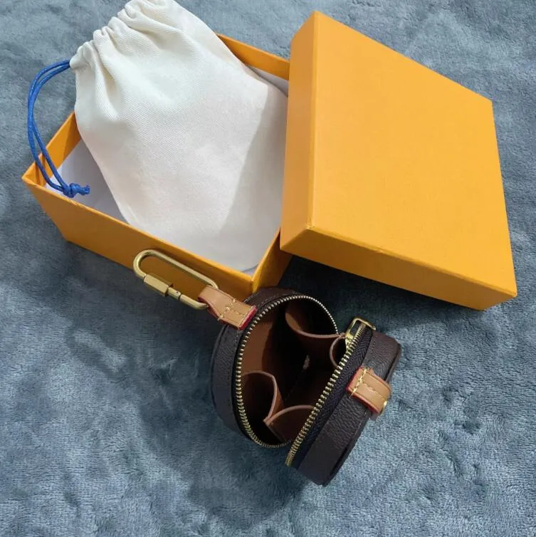 Tasarımcı Mektubu Baskı Anahtarlık Cüzdan Keyasyon Moda Çanta Kolye Araba Zinciri Cazibe Kahverengi Çiçek Mini Bozuk Para Tutucu Anahtarlık Bag220E
