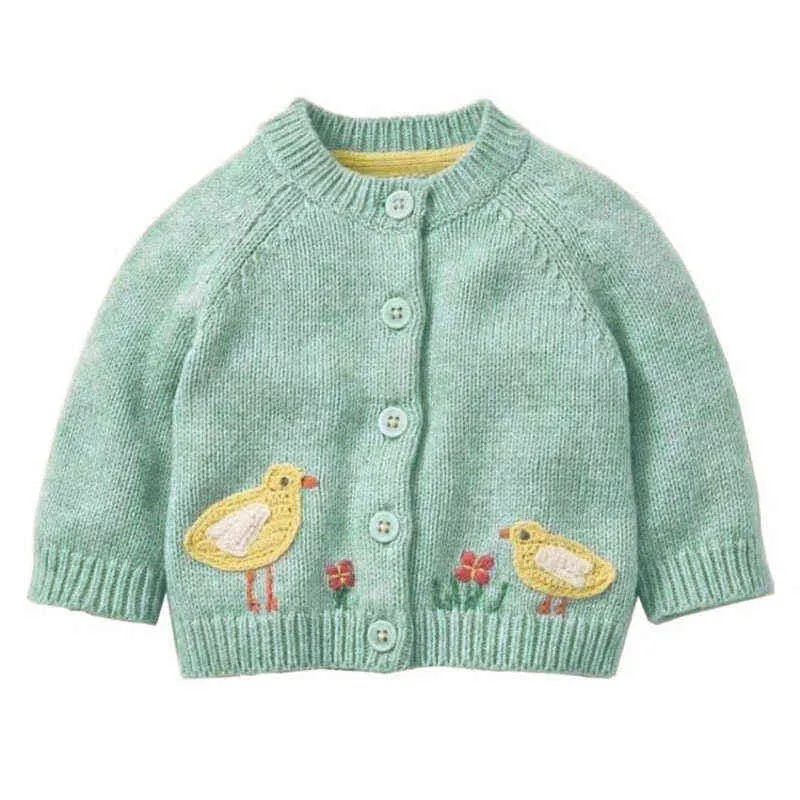 SAILEROAD 2-7 ans bébé fille vêtements rayé pull poulet Paillettes filles Cardigan automne broderie enfants pull 211106