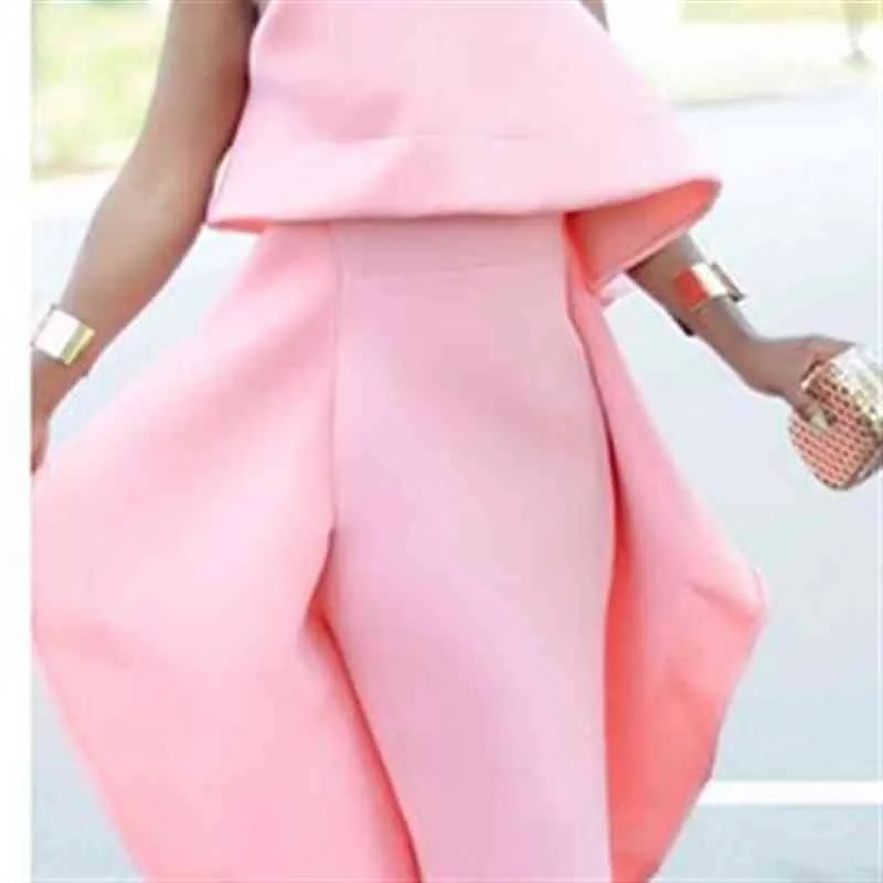 Women Party Dresses Stylish Occassion One Shoulder Pink Celebrate Dinner Evening Backless Night Club Sexy Slim Classy Robe Tunic 210416