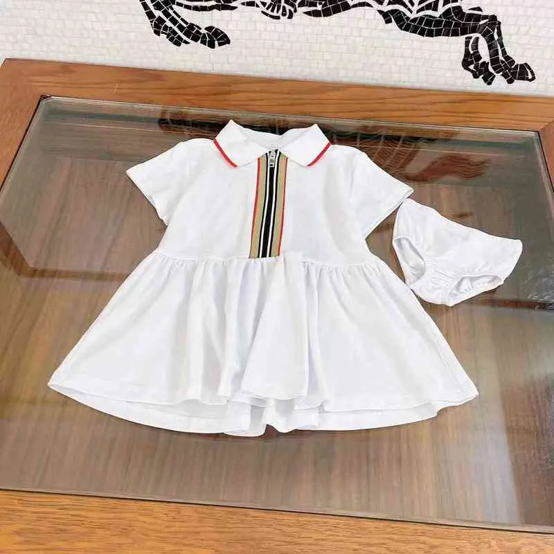 De alta qualidade Designer de luxo high-end roupas infantis bebê vestido + calcinha 2022 verão novo estilo de manga curta vestido y220310