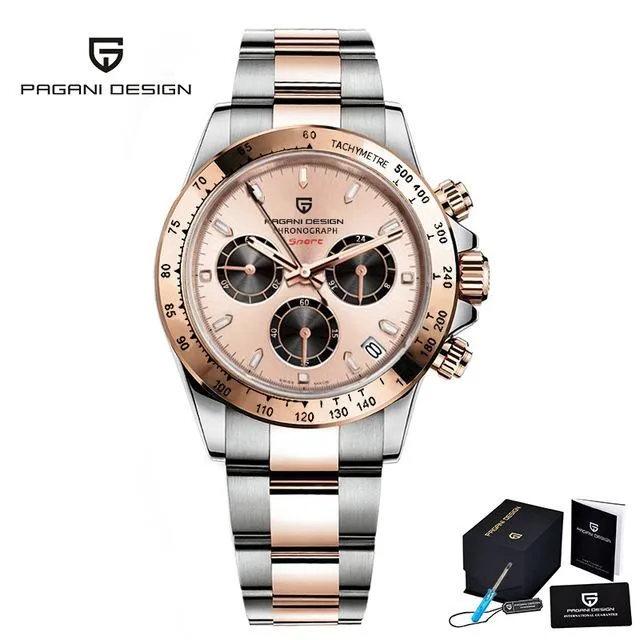 Wristwatches Watch Men PAGANI DESIGN Fashion Stainless Steel Top Mens Watches Chronograph Gold Busniness For Man PD-1644250a