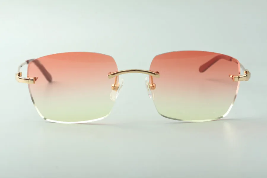 Hele 3524025 metalen randloze zonnebrillen decoratieve bril Men S Fashion Sunglasses unisex Design Classic Gold Frame208Ll