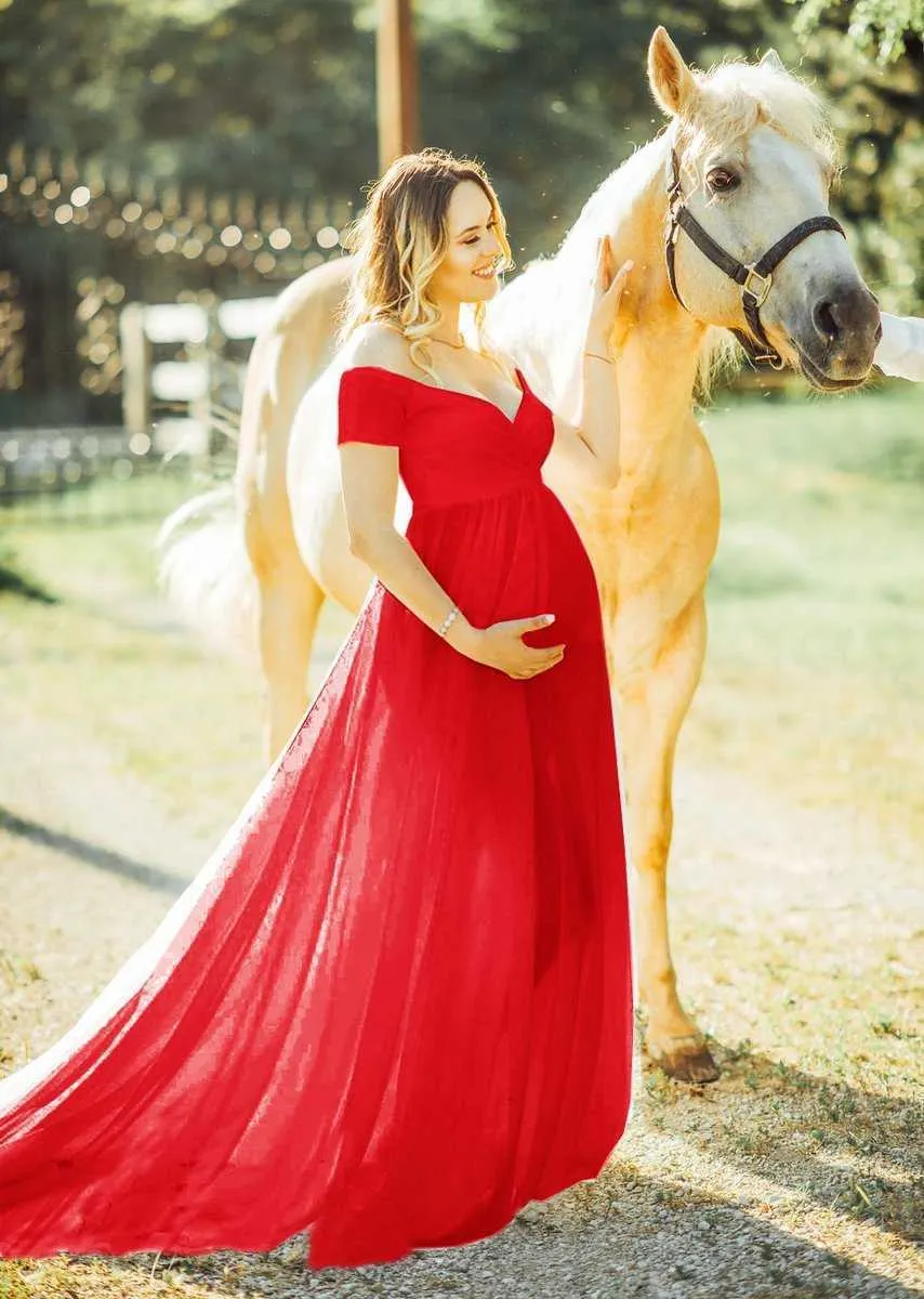 Chiffon Maternity Photography Props Dresses Sexy Pregnancy Dress Clothes For Pregnant Women Maxi Maternity Gown For Photo Shoots (8)