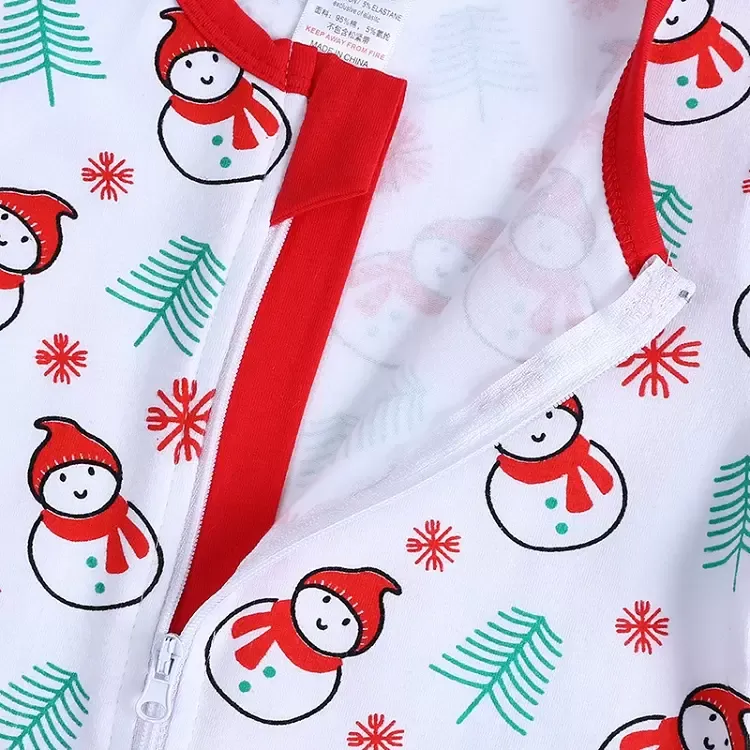 Automne hiver noël bébé barboteuses mignon nouveau-né enfants fille décontracté à manches longues père noël arbres bonhomme de neige fermeture éclair imprimée combinaisons vêtements pour tout-petits