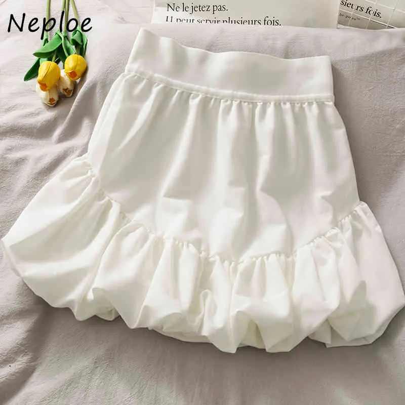 Nepoel hoge taille hip a line rok vrouwen 2 kleuren gedrapeerde ontwerp zomer uitloper jupe femme koreaanse chic baljurk faldas 210510