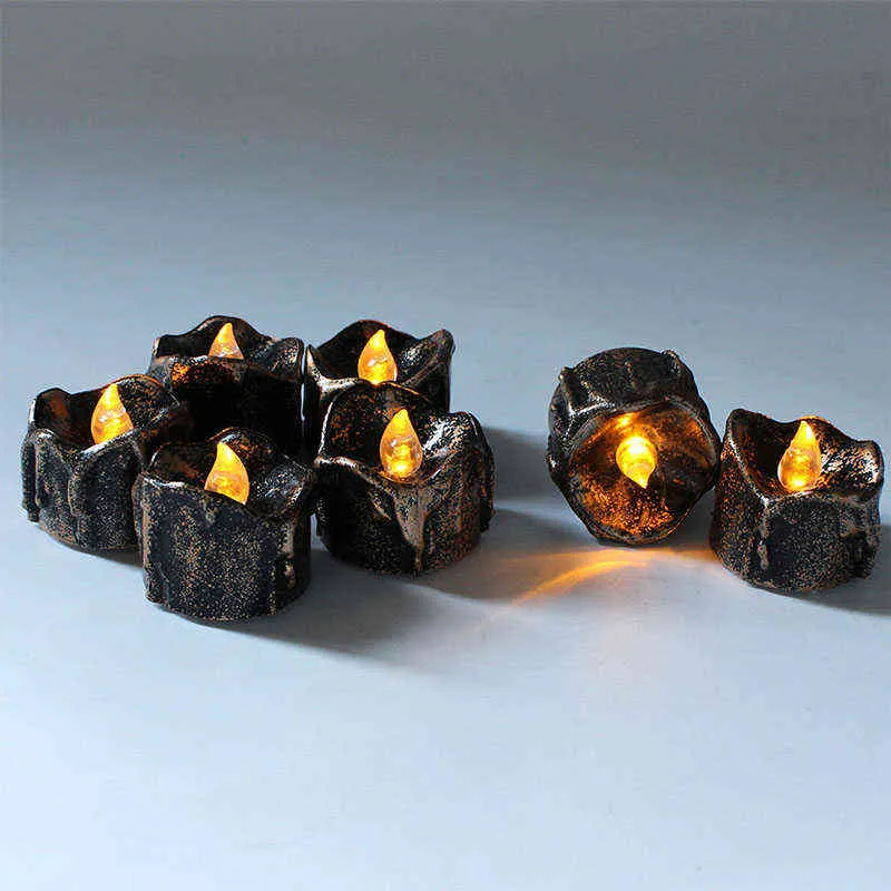 12stBlack LED Candle Halloween Light Unique Home Decor Decoration Party New Diy Halloween Decoration