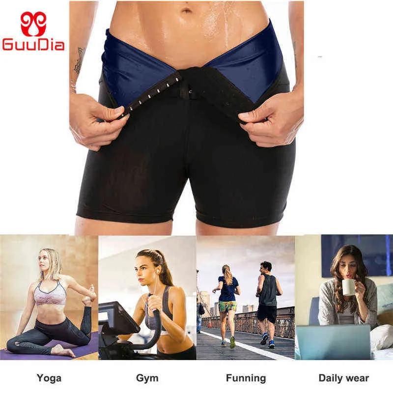 Guudia Sauna Spodnie Sweaty Waist Trener Wagi Spodnie Odchudzające Koszulki Kobiety Neoprenowe Odchudzanie Shapewear Tummy Control Legging 211112