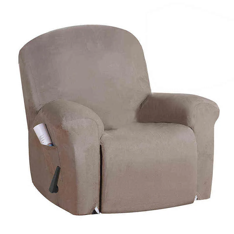 Suede Recliner Soffa Stolskydd All Inclusive Couch s ElasticArmChair Slipcover Massage Furniture Protector 211116