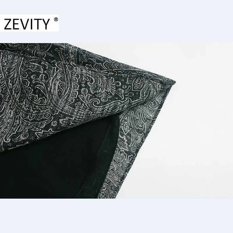 ZEVITY Kadınlar Vintage Çapraz V Boyun Totem Çiçek Baskı Yay Sashes Uzun Elbise Kadın Uzun Kollu Kimono Vestido Chic Elbiseler DS4472 210603