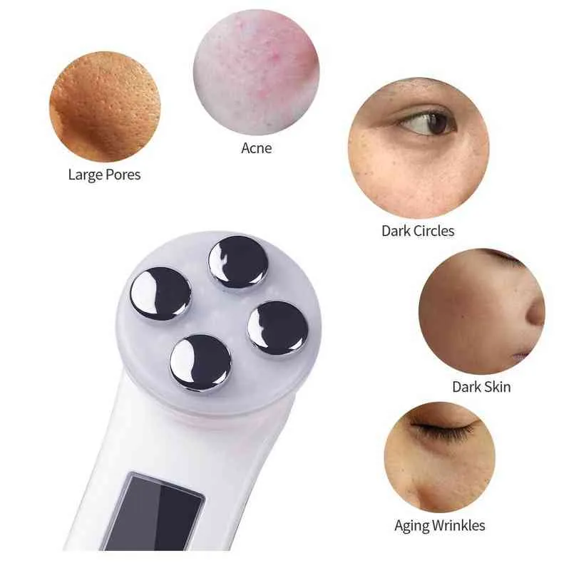 NXY Face Care Devices Facial Mesotherapy Electroporation Rf Radio Frequency Led Face Lifting Tighten Wrinkle Removal Skin Care Massager 0222