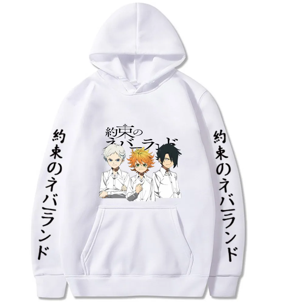 O prometido Neverland Hot Anime Hoodie Pullover Tops de manga comprida moda pano Y0319