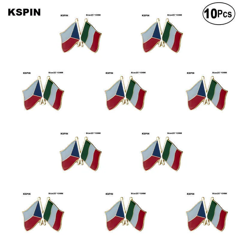 République tchèque pologne épinglette d'amitié drapeau badge broche broches insignes 10 pièces par 