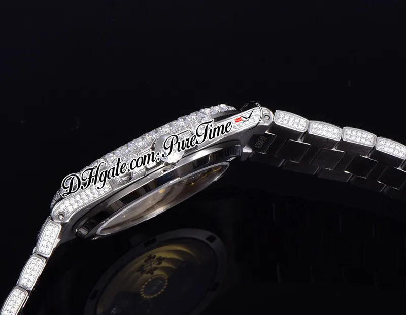 2021 TWF Paved Diamonds 5711 324SC 324CS Automatyczne markery zegarków męskich w pełni losowana diamentowa bransoletka ze stali nierdzewnej Super 2663