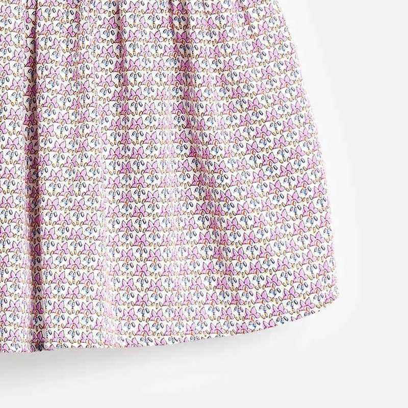 Little maven robe d'été Floral Peter pan fille vêtements coton tunique enfant en bas âge filles es enfants vêtements princesse 211130